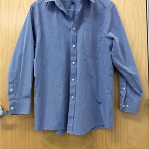 Arrow Men's Micro-Pattern Long-Sleeve Dress Shirt in Blue